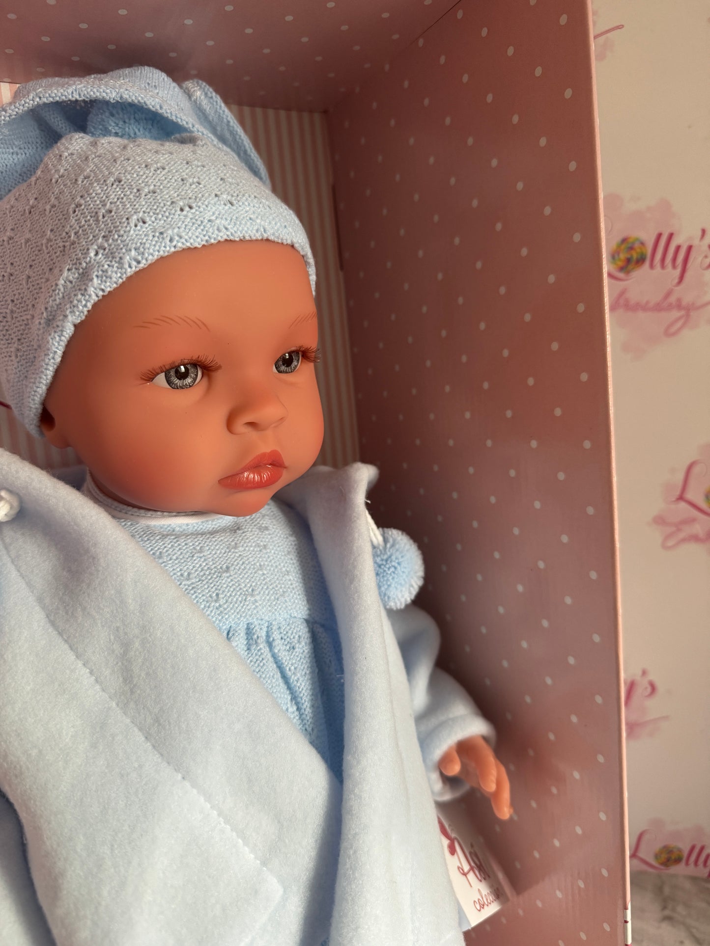 Asi Baby Doll Leo Blue Coat Soft Body, Articulated, 46cm