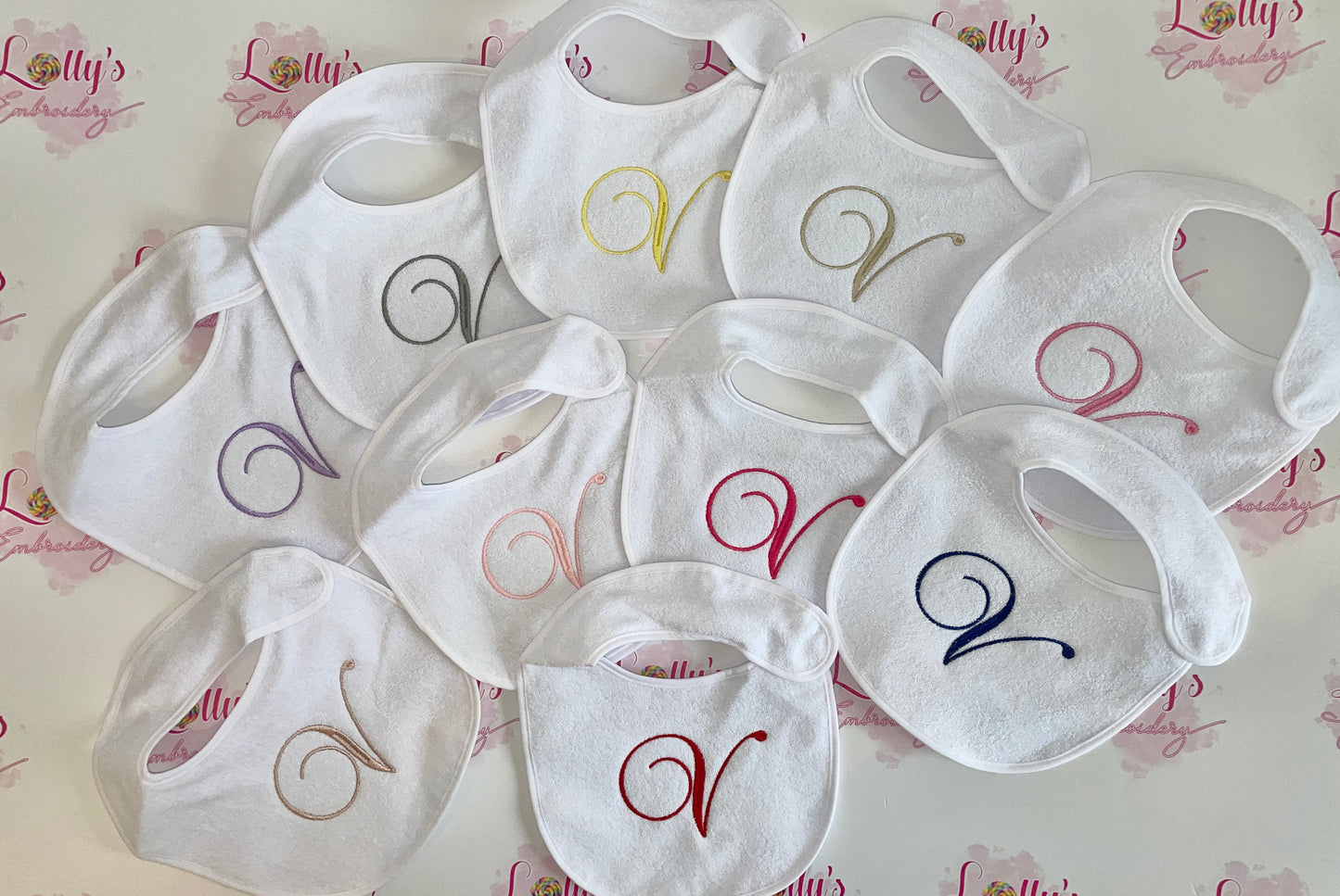 10 plastic back bibs