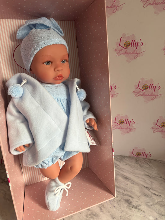 Asi Baby Doll Leo Blue Coat Soft Body, Articulated, 46cm