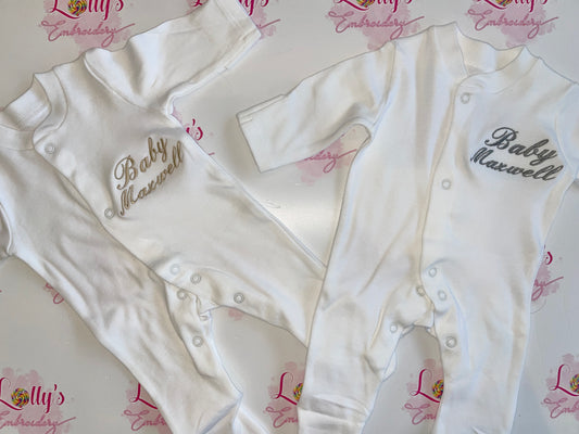 Babygrow and bib set